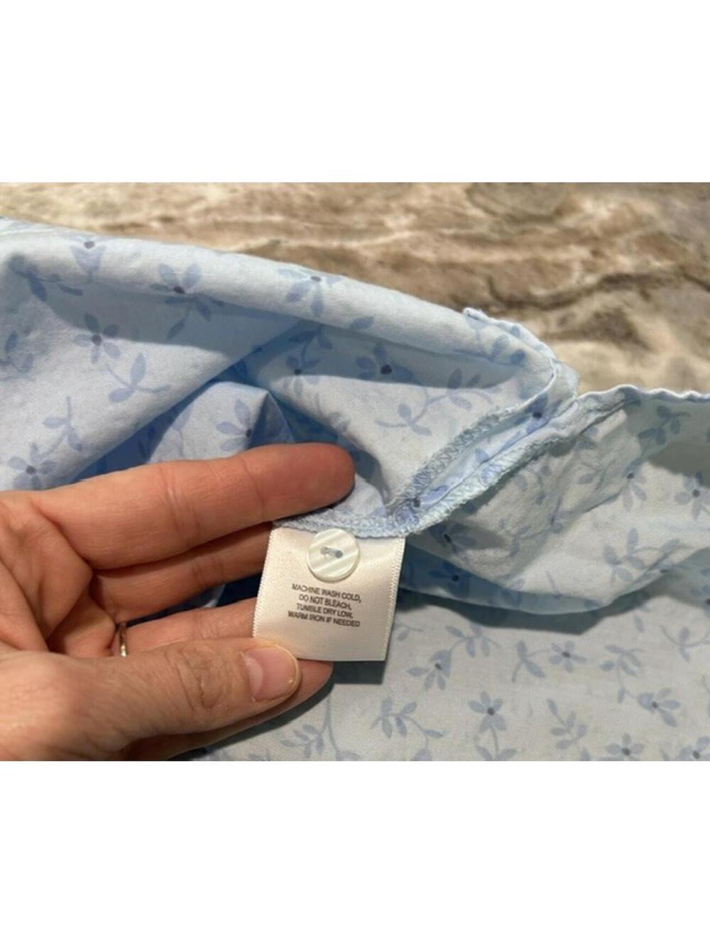 🧵Classic Elements Clear Sky Blue Textured Floral Top | 3/4 Sleeve | XL - Picture 7 of 7